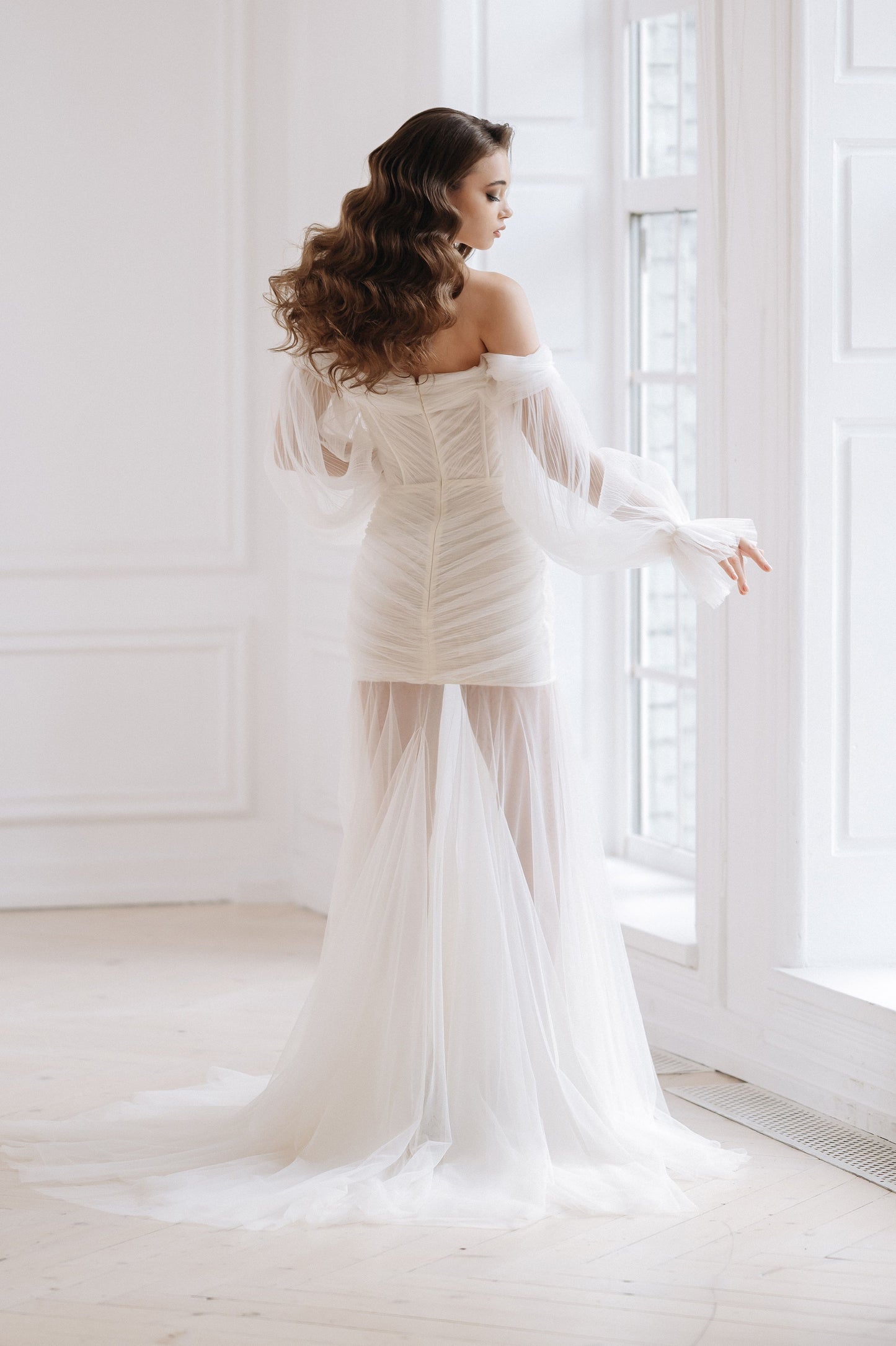 Unique Off The Shoulder Long Sleeves Wedding dress DRESDEN ETHEREAL BY OLIVIA