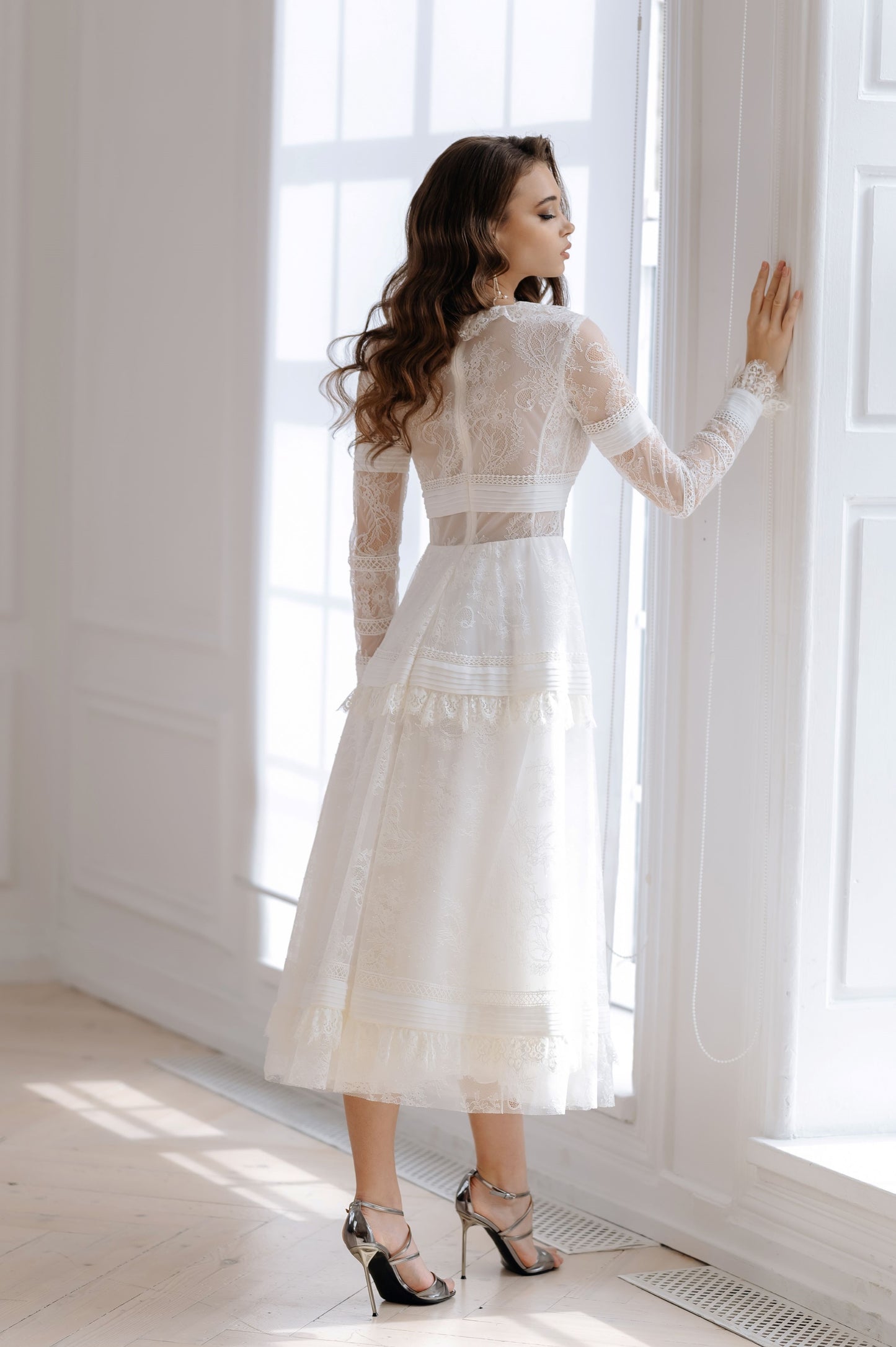 Boho Lacy Tea Length Wedding Dress KAVALA | ETHEREAL BY OLIVIA