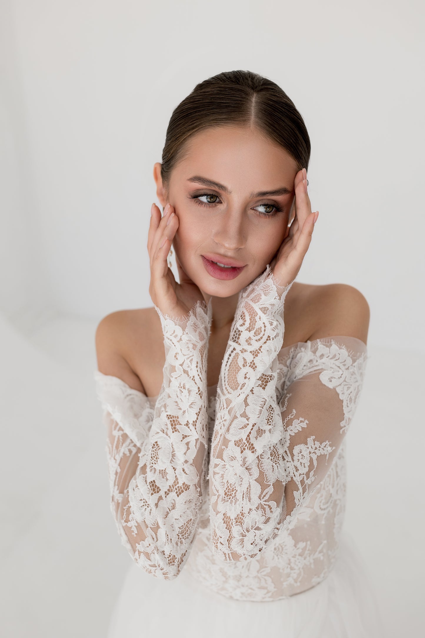 Lacy Off the Shoulder Tulle Wedding Dress MALMO | ETHEREAL BY OLIVIA