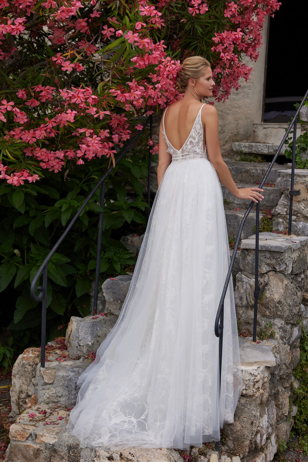 Lacy V-Neck Backless Wedding Dress SEVILLE | ETHEREAL BY OLIVIA