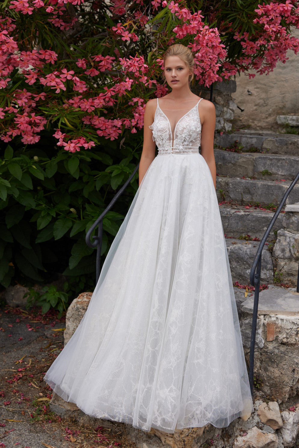 Lacy V-Neck Backless Wedding Dress SEVILLE | ETHEREAL BY OLIVIA