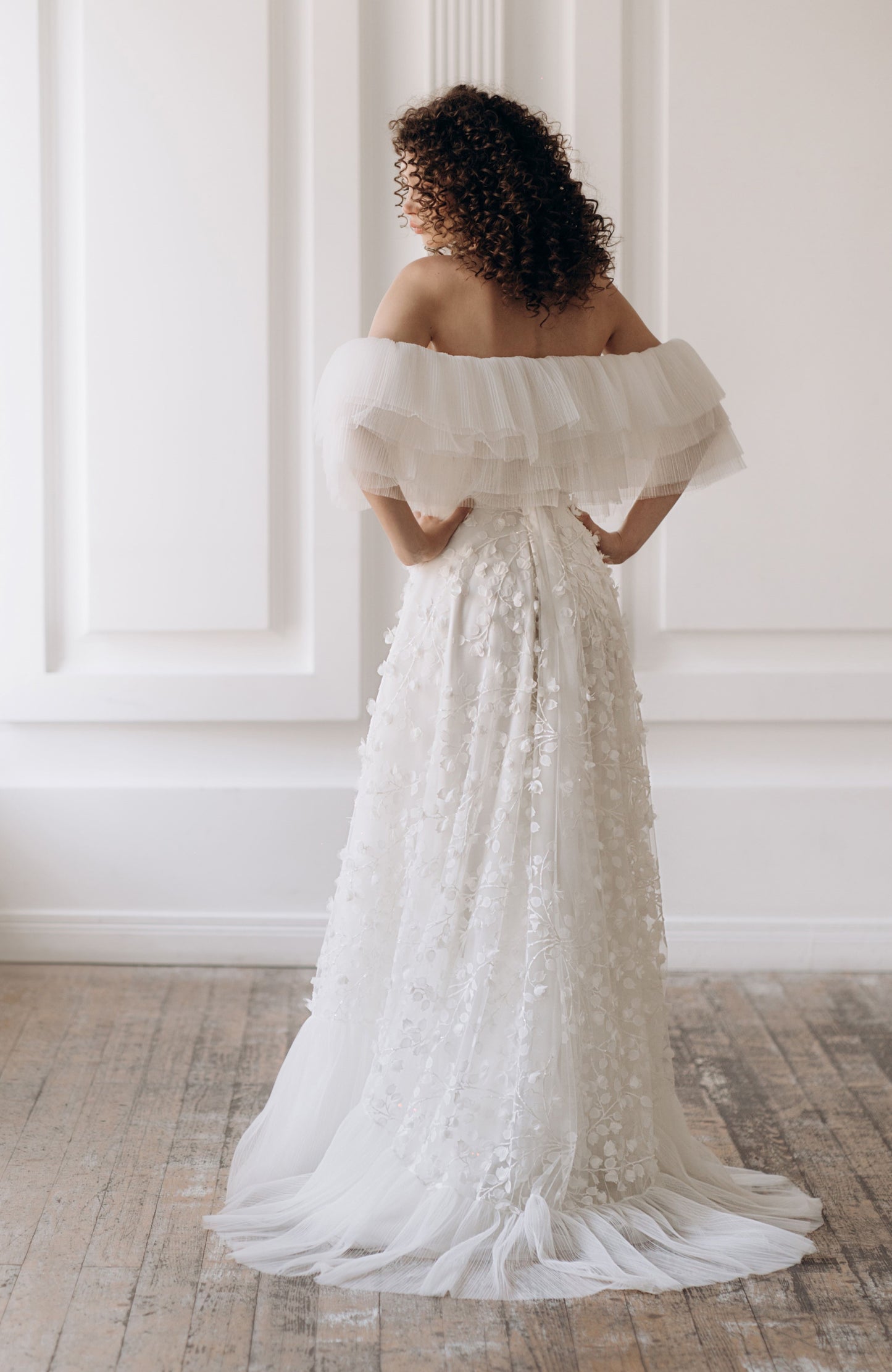 Floral Unique Strapless Wedding Dress SOFIA | ETHEREAL BY OLIVIA