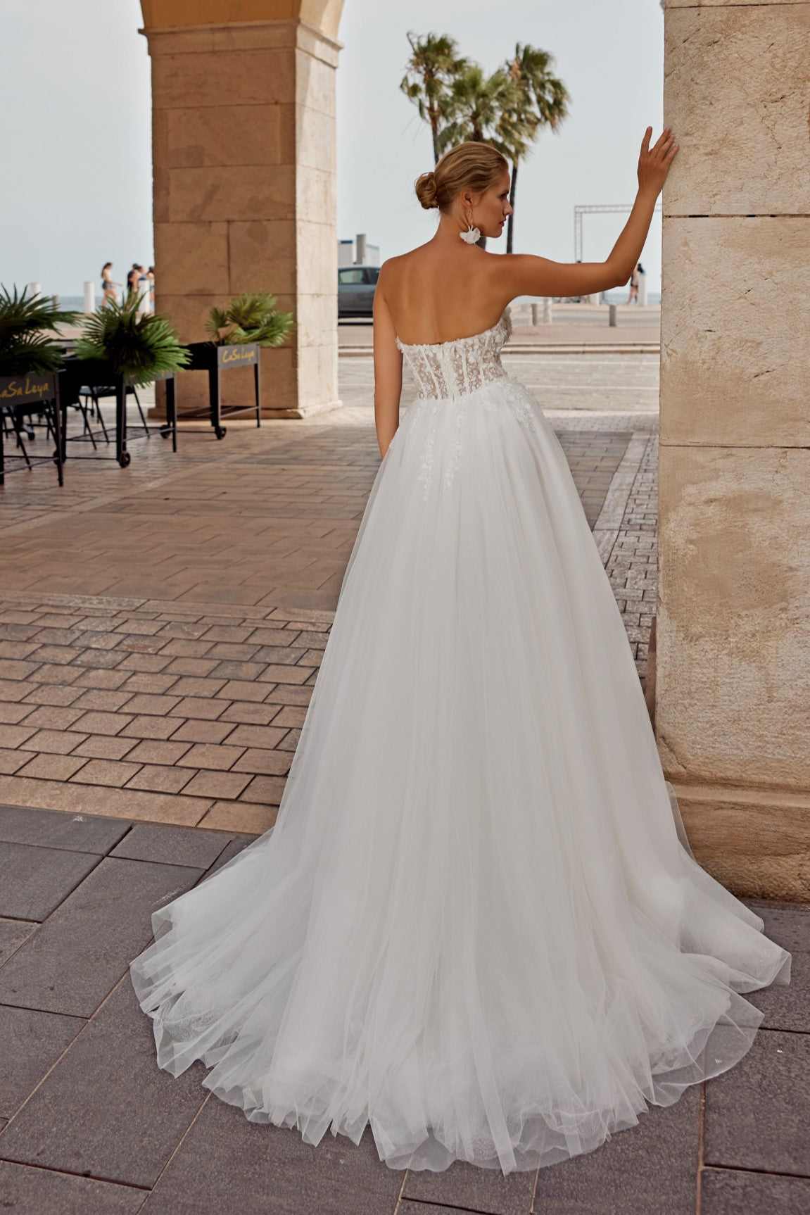 Classic Ball Gown High Slit Wedding Dress SOPOT | ETHEREAL BY OLIVIA